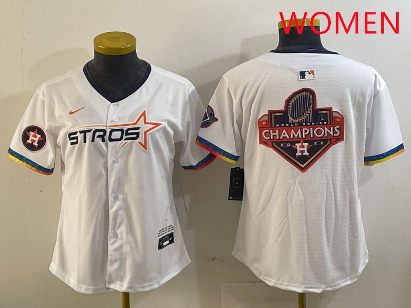 Women Houston Astros Blank White Fourth generation Joint Name 2025 Nike MLB Jersey style 18